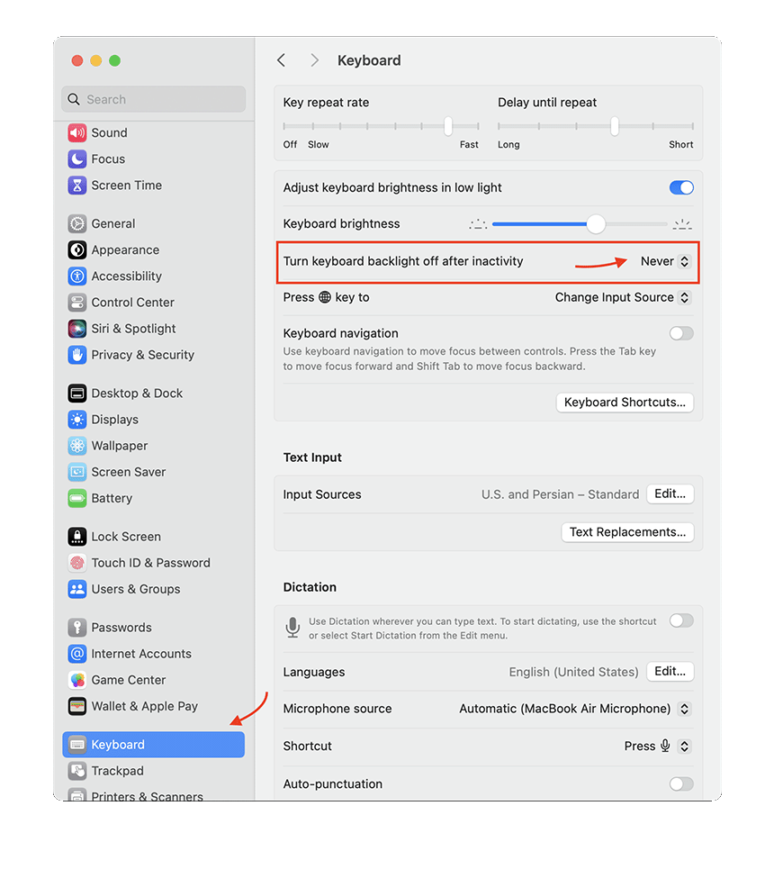 How to Automatically Turn Off Keyboard Backlighting with System Inactivity on MacOS