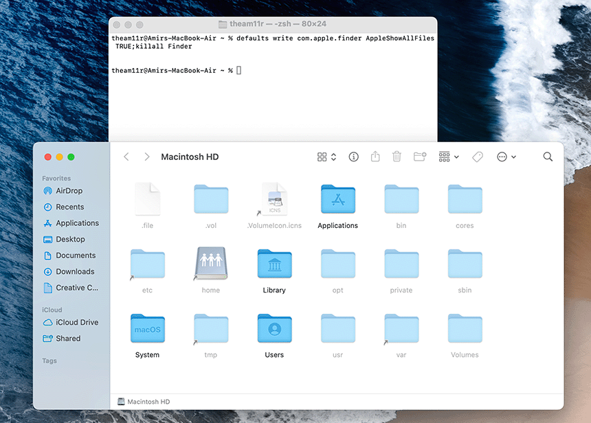 Show Hidden Files in Mac OS X