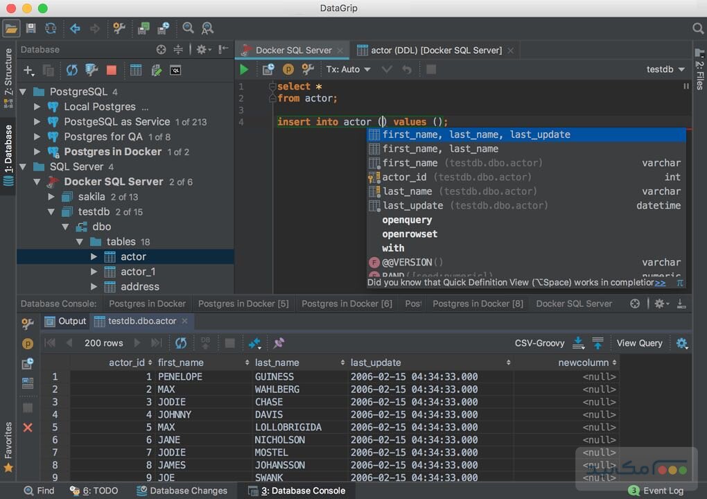 JetBrains DataGrip - اسکرین شات 1