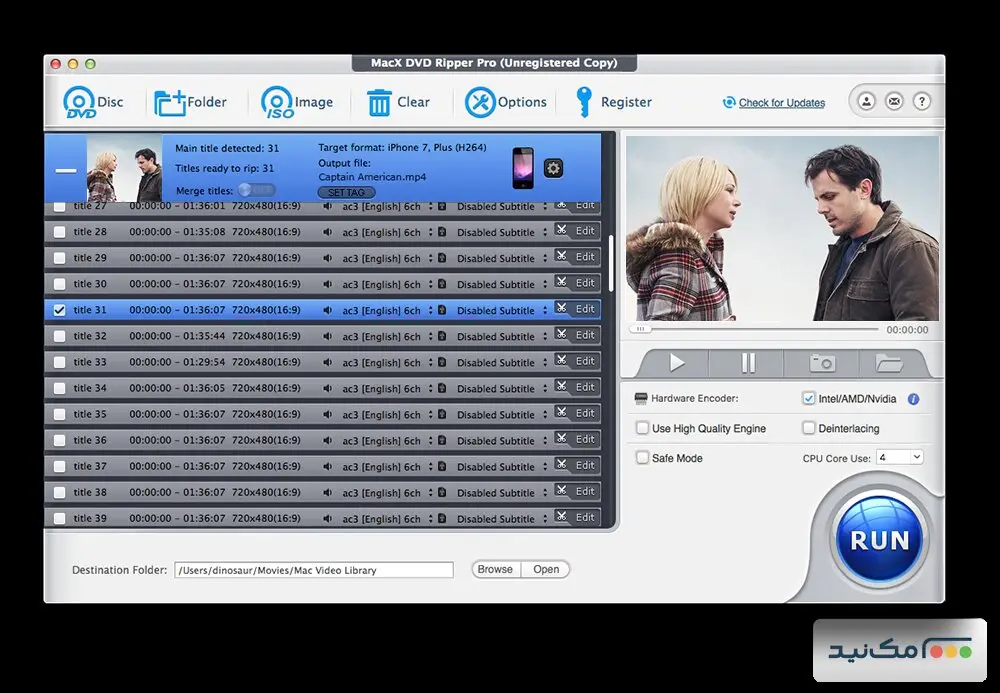 MacX DVD Ripper Pro - اسکرین شات 1
