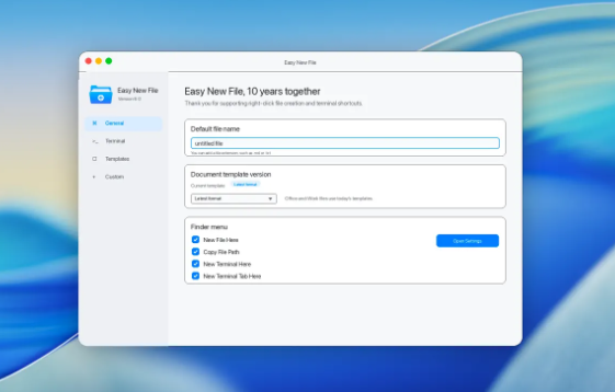 دانلود برنامه Easy New File برای مک macOS