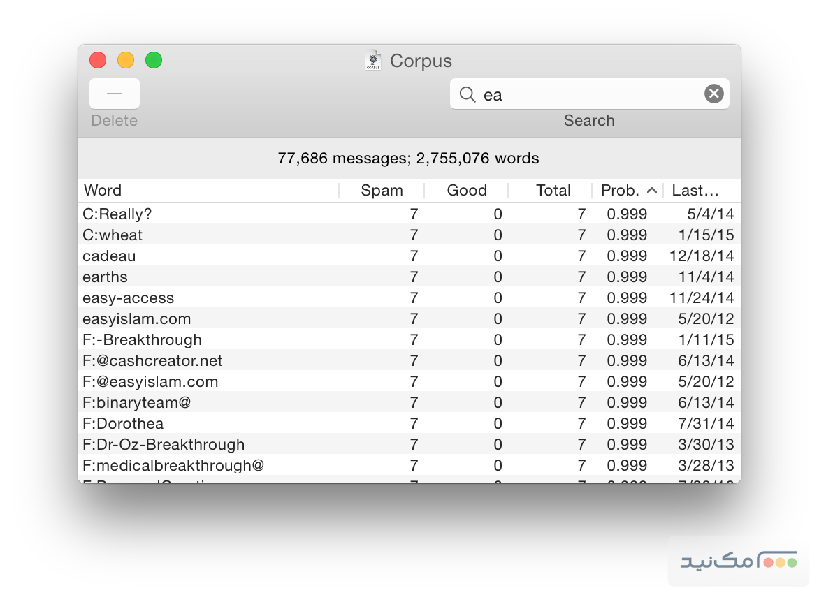 SpamSieve - اسکرین شات 1