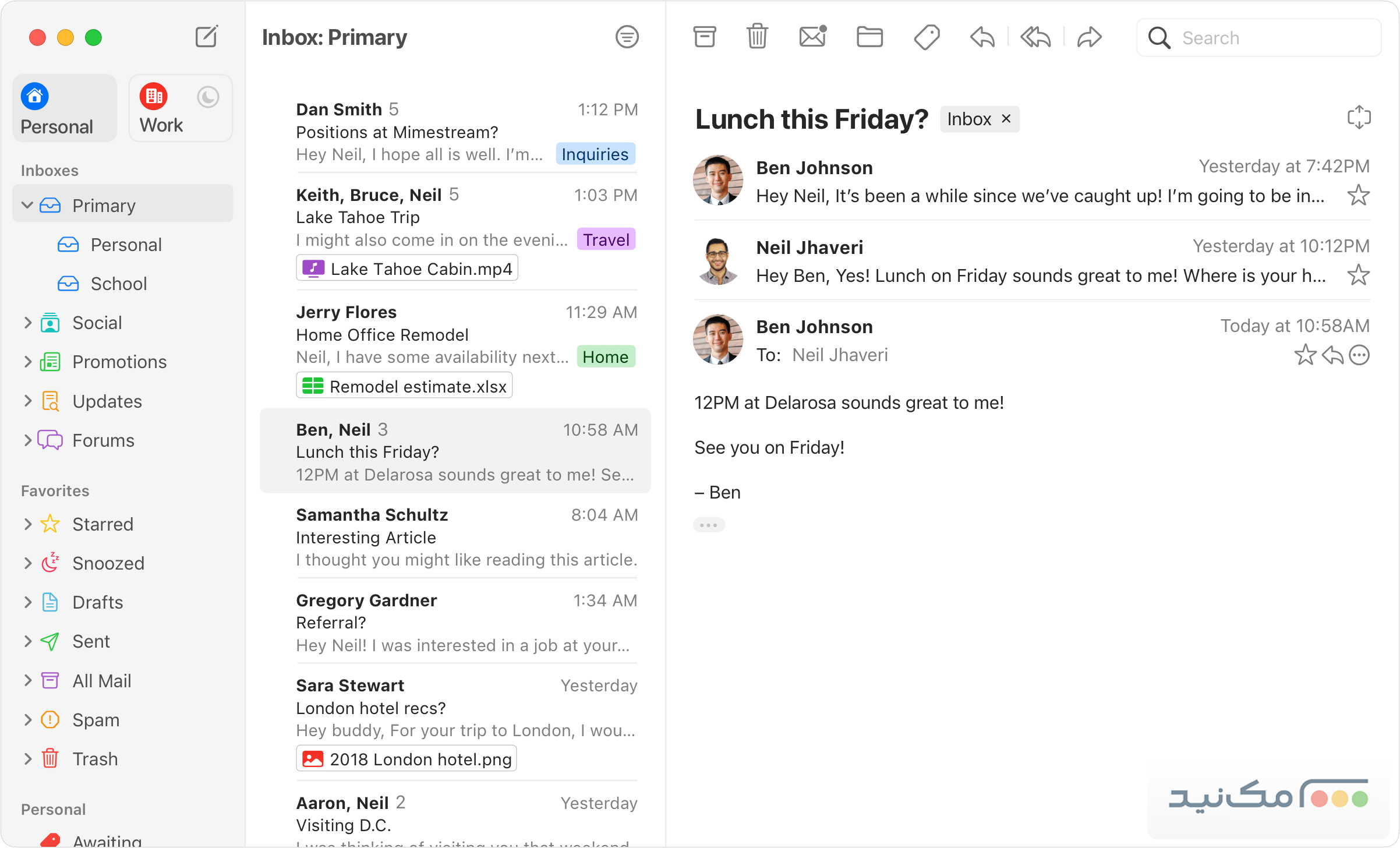 Mimestream - اسکرین شات 1
