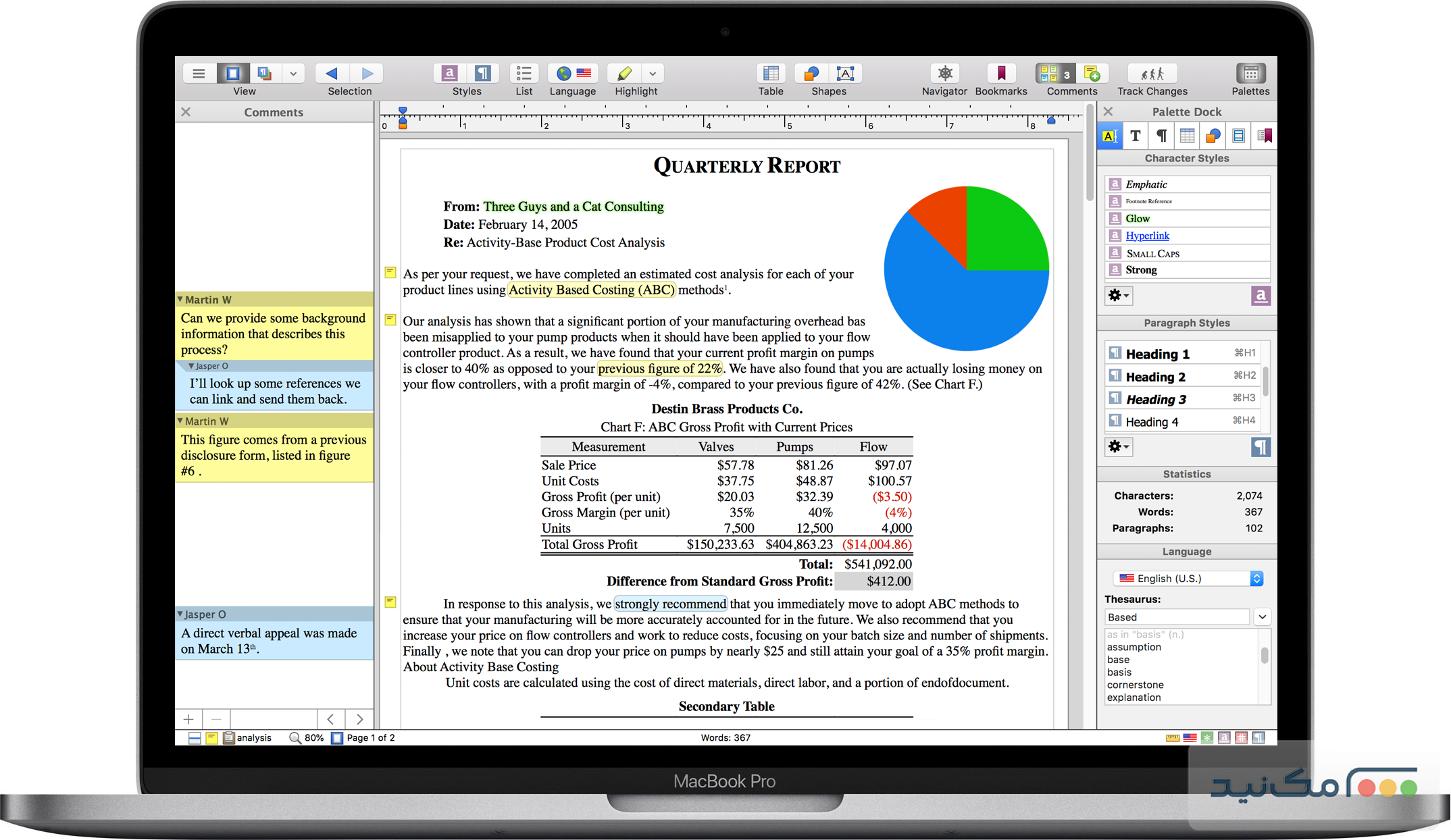 Nisus Writer Pro 3.3 - اسکرین شات 1