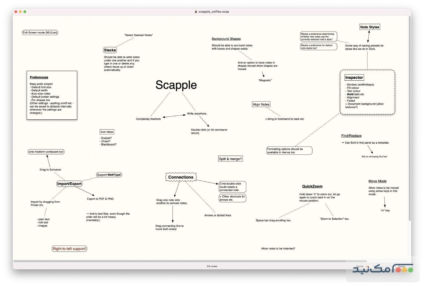 Scapple 1.4.2 - اسکرین شات 1