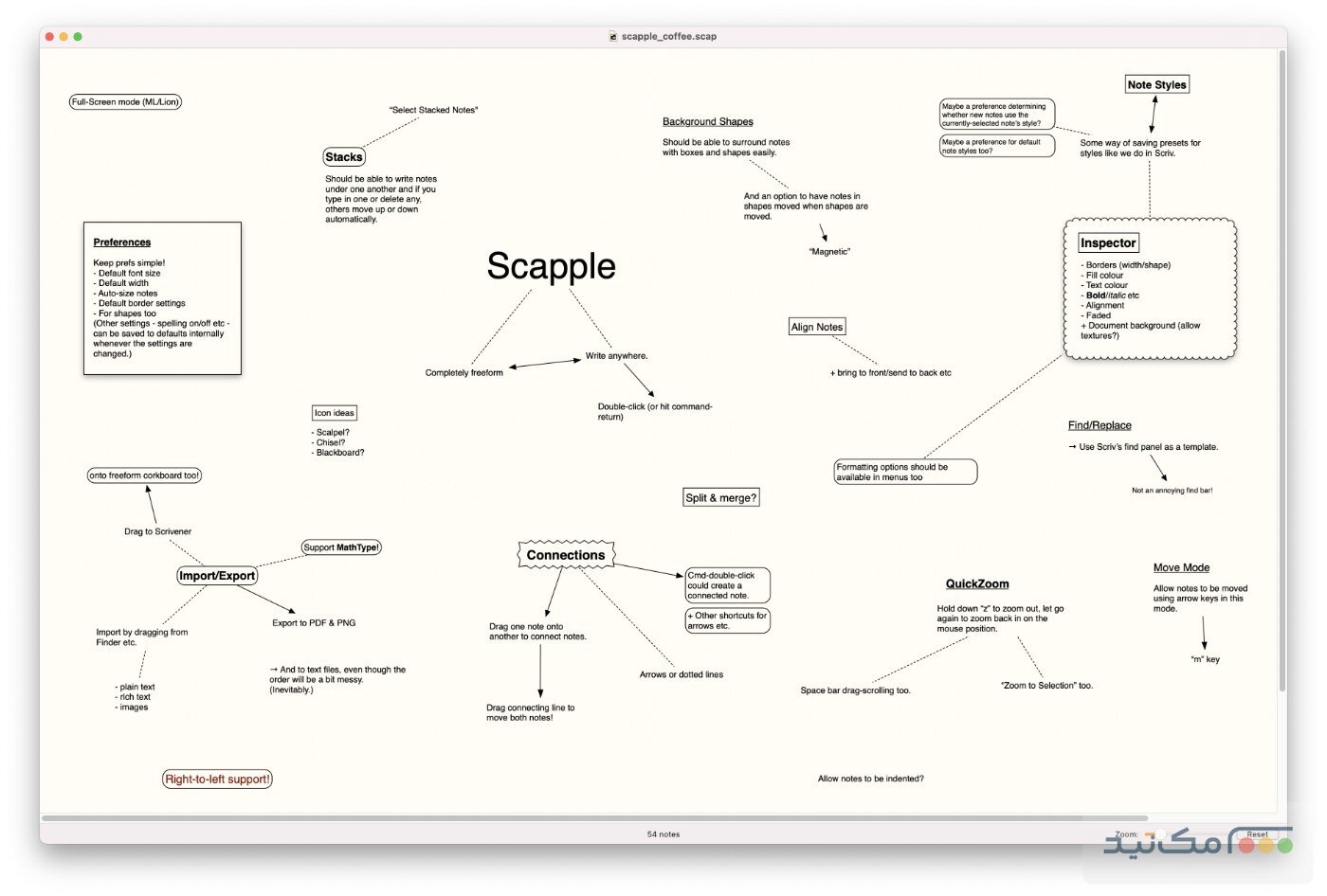 Scapple 1.4.1 - اسکرین شات 1