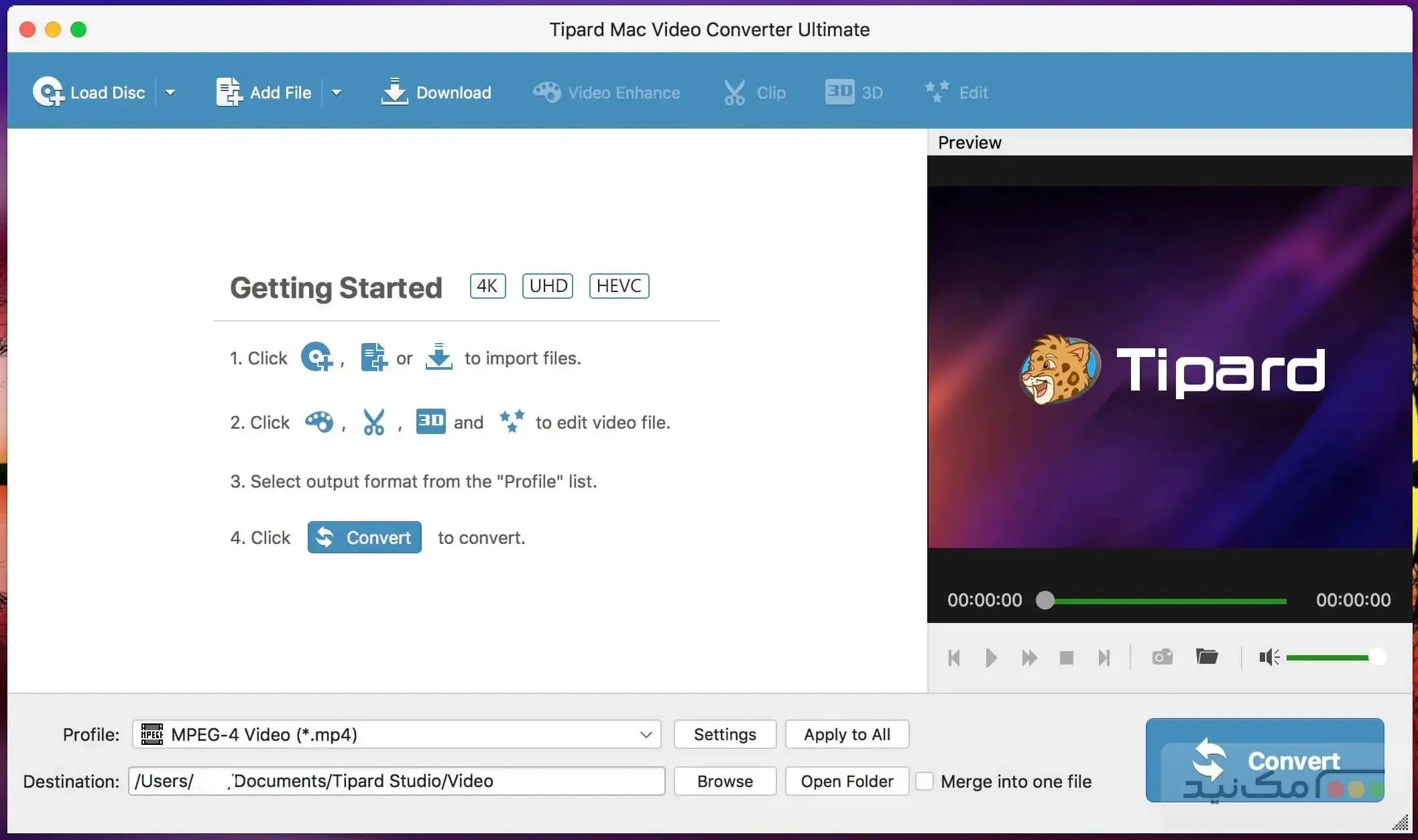 Tipard Mac Video Converter Ultimate - اسکرین شات 1